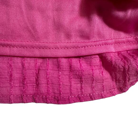 New Vero Moda Women's V Neck Ruffle Frill Top Hot Pink Size Small - Picture 7 of 11